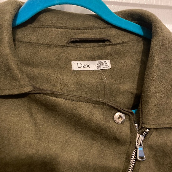 Dex faux suede olive jacket - Picture 3 of 4